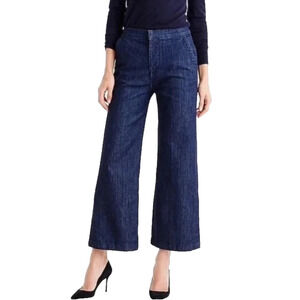 J. Crew Womens 28 31"x24" Rayner Wide Leg Crop Dark Wash Blue Trouser Jean F9246